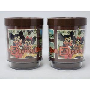 Vintage Walt Disney World Collage‎ Thermo Serv Coffee Cups Set Of 2